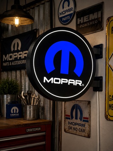 Mopar round led lightbox - mopar,